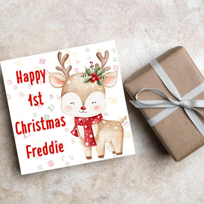 Personalised First Christmas Card, Grandchild Christmas Card, Card for New Baby, Newborn Card, 1st Xmas Card