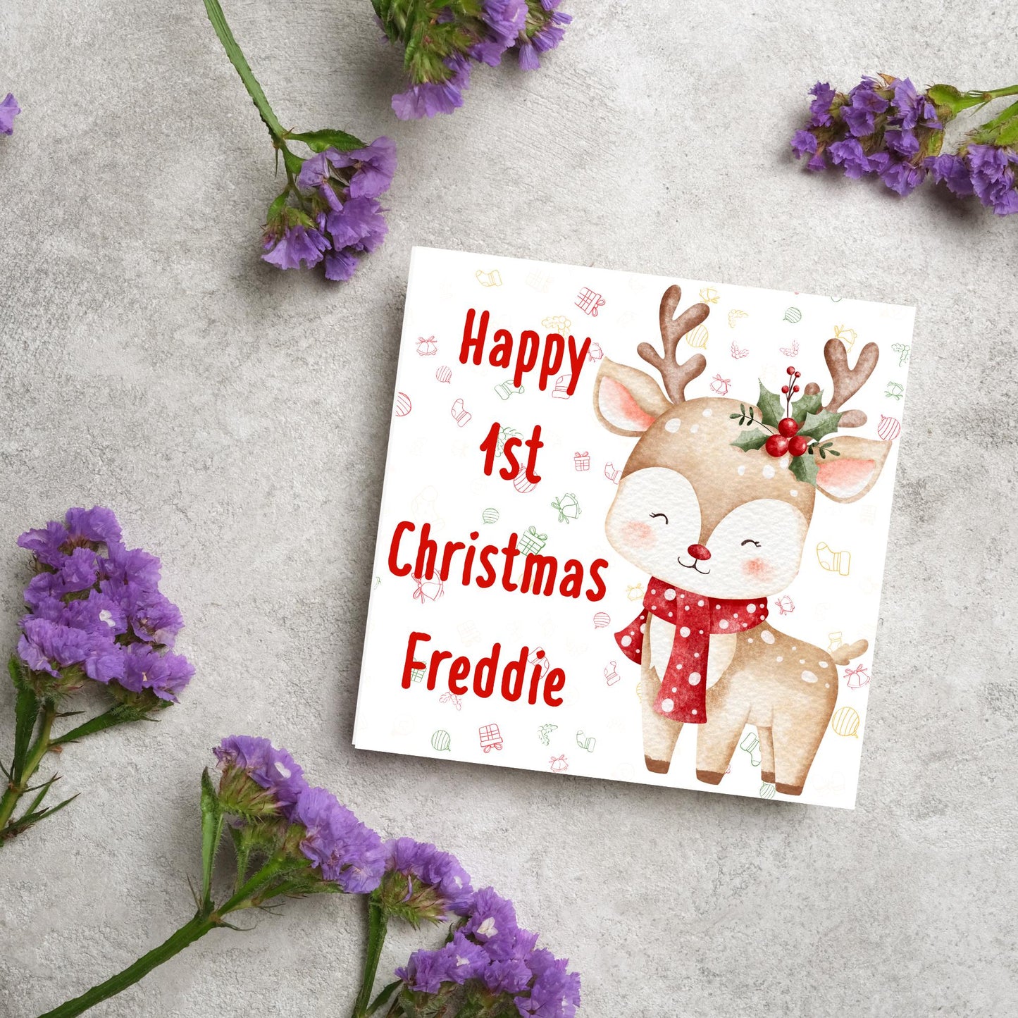 Personalised First Christmas Card, Grandchild Christmas Card, Card for New Baby, Newborn Card, 1st Xmas Card