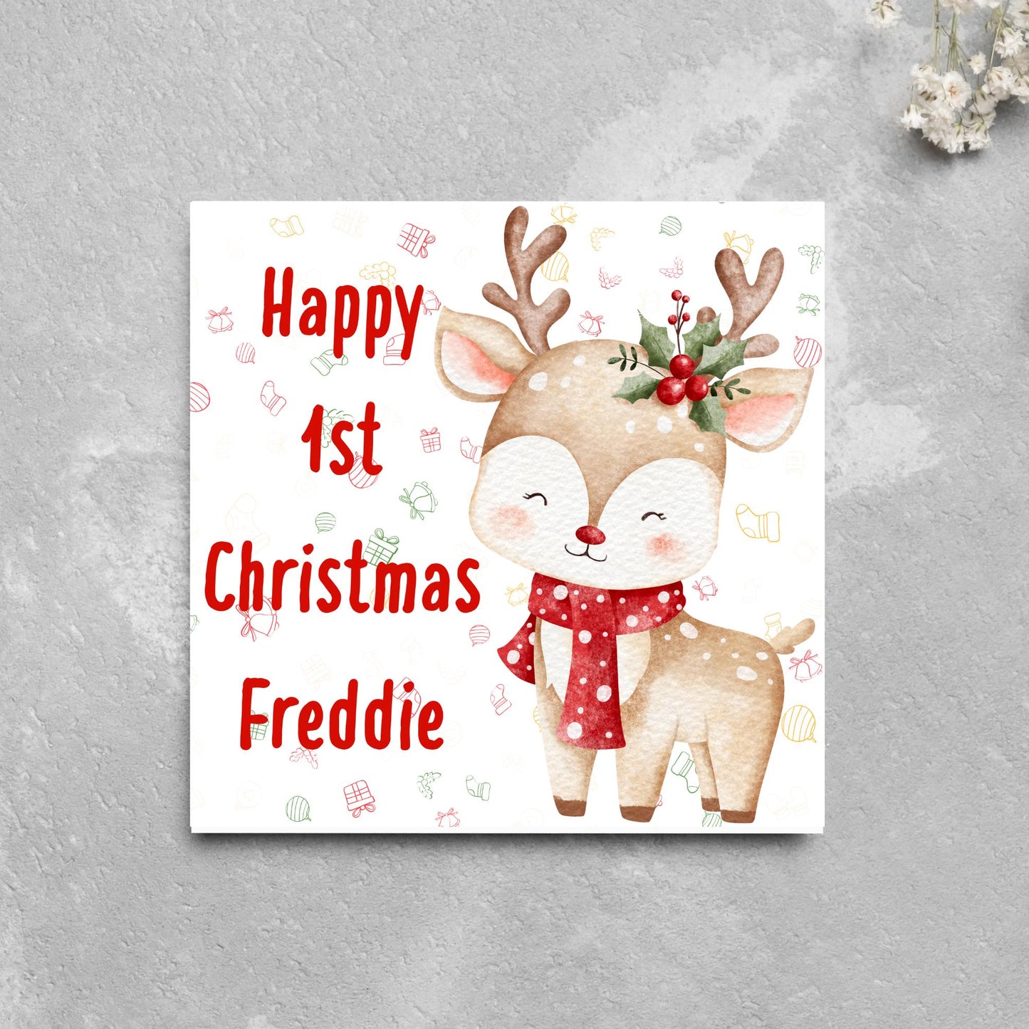 Personalised First Christmas Card, Grandchild Christmas Card, Card for New Baby, Newborn Card, 1st Xmas Card