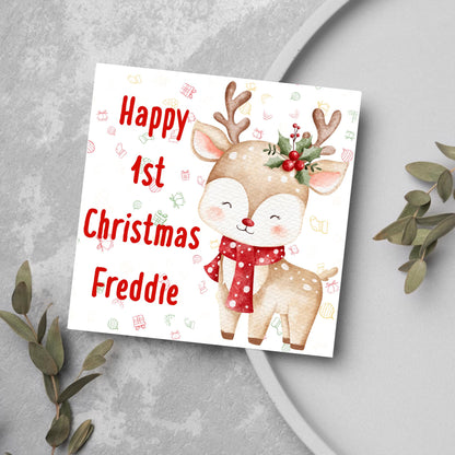 Personalised First Christmas Card, Grandchild Christmas Card, Card for New Baby, Newborn Card, 1st Xmas Card