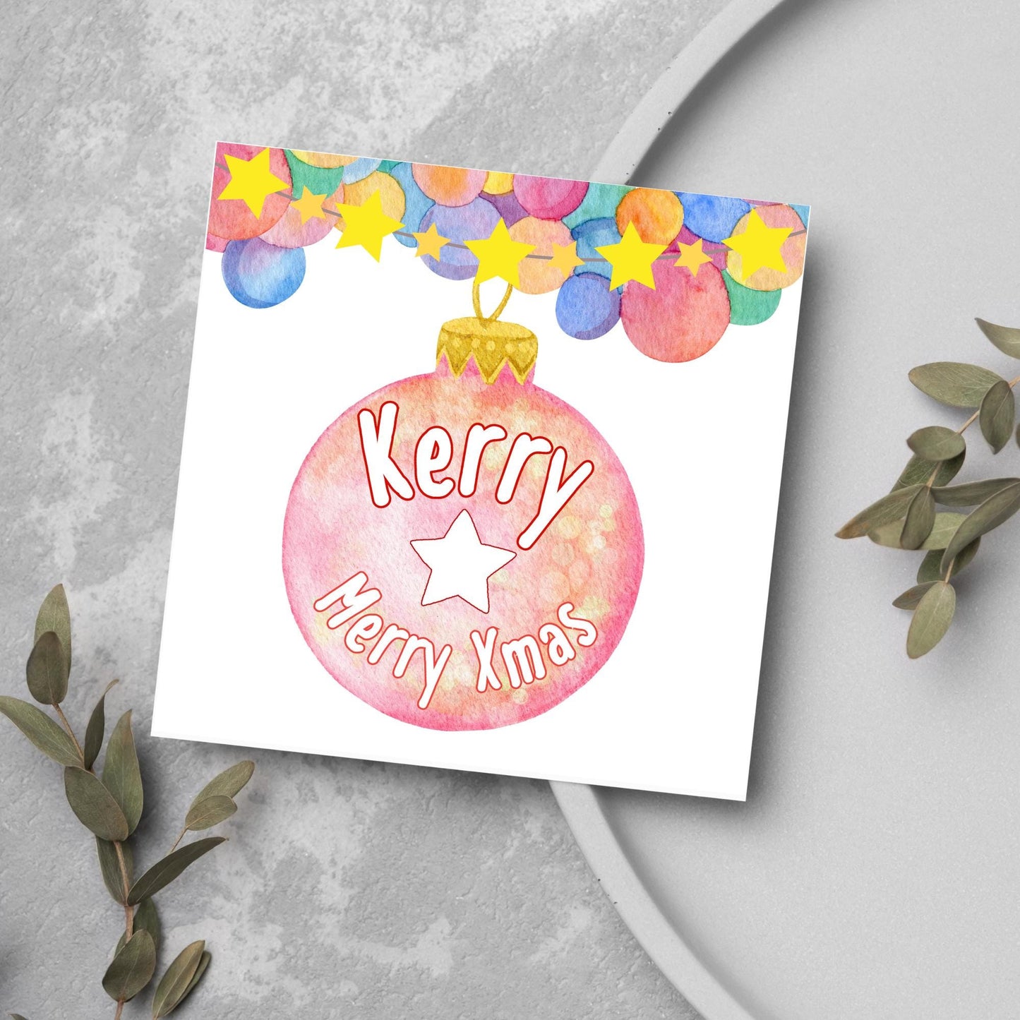 Personalised Christmas Card, Custom Name Christmas Card, Secret Santa