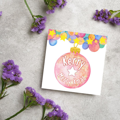 Personalised Christmas Card, Custom Name Christmas Card, Secret Santa