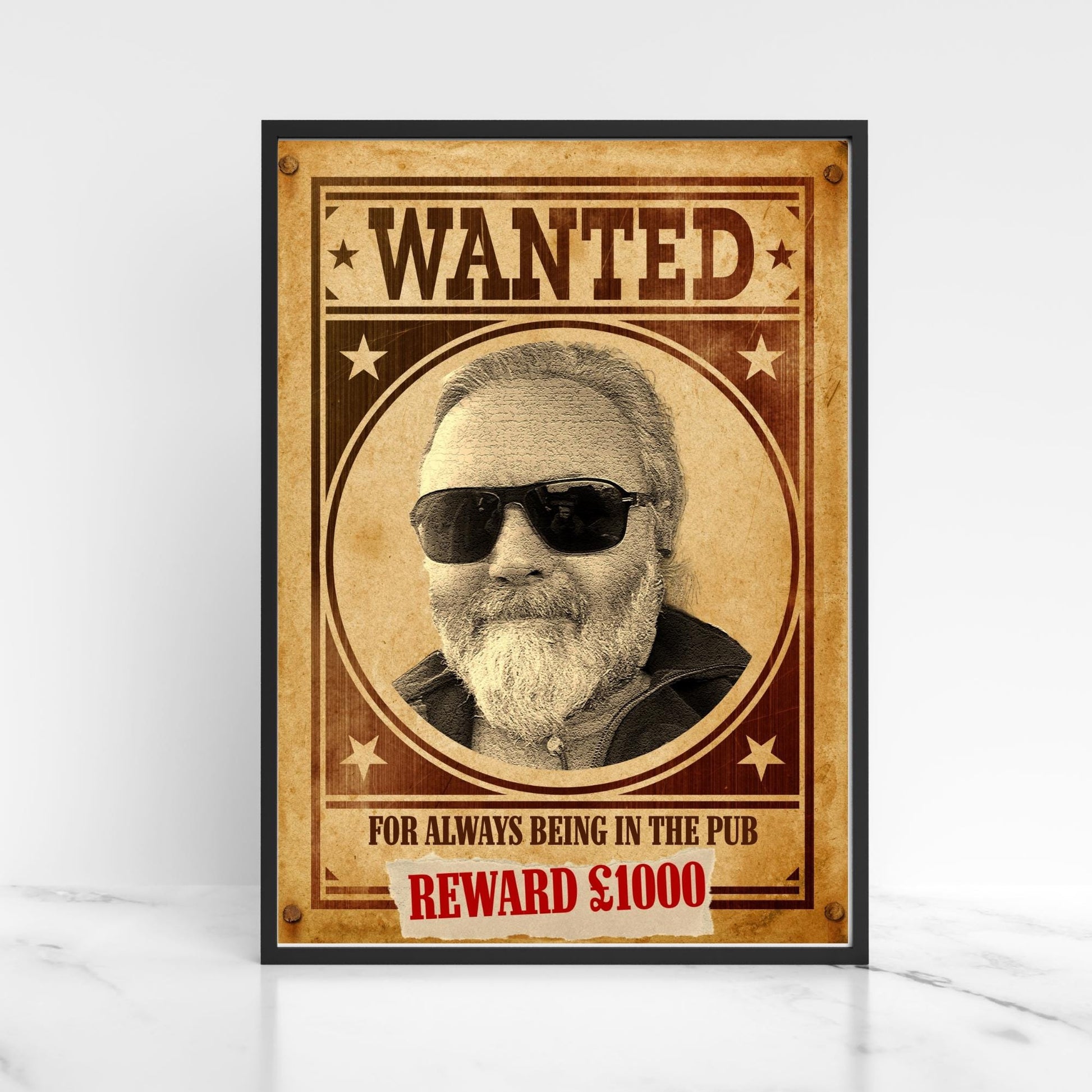 Custom Wanted Poster, Your Photo on A Wanted Sign, A4 Print, Family Home Decor, Personalised Art Print, Sectret Santa Gift