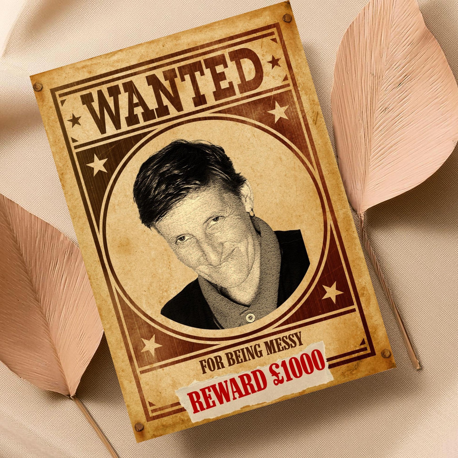 Custom Wanted Poster, Your Photo on A Wanted Sign, A4 Print, Family Home Decor, Personalised Art Print, Sectret Santa Gift