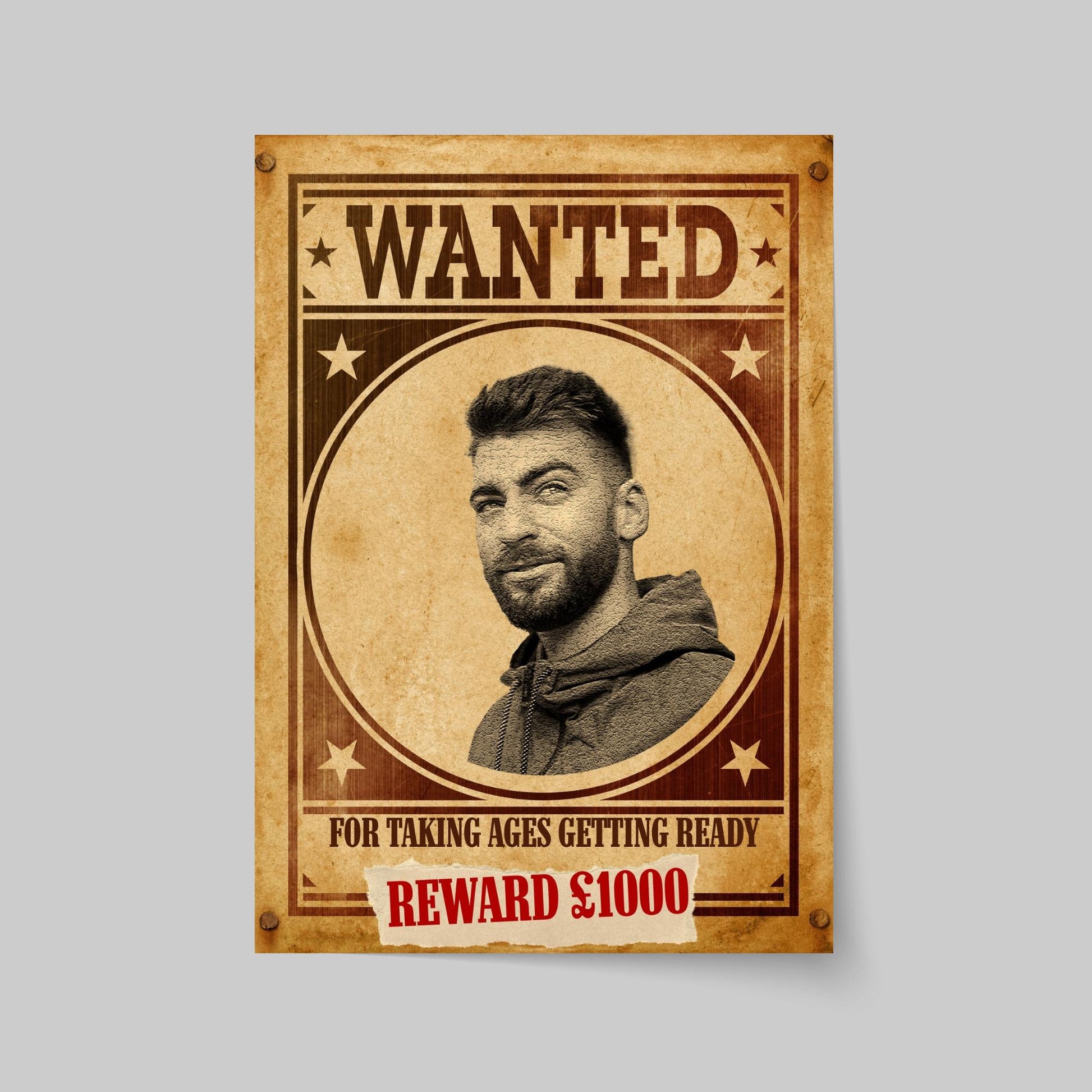Custom Wanted Poster, Your Photo on A Wanted Sign, A4 Print, Family Home Decor, Personalised Art Print, Sectret Santa Gift