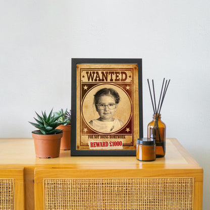 Custom Wanted Poster, Your Photo on A Wanted Sign, A4 Print, Family Home Decor, Personalised Art Print, Sectret Santa Gift
