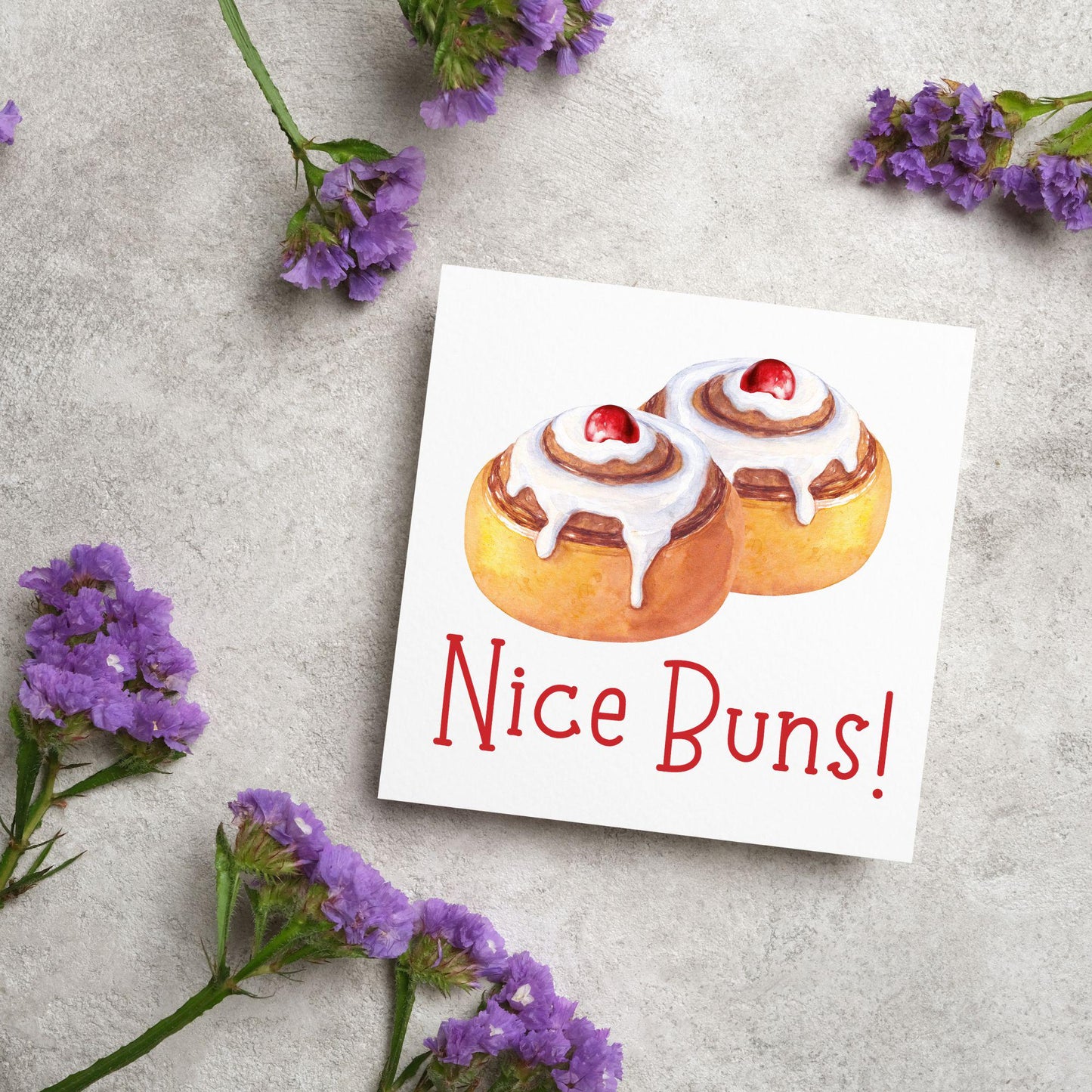 Funny Pun Birthday Card, Nice Buns, Card for Any Occasion, Card for Wife, Girlfriend, Belgian Buns