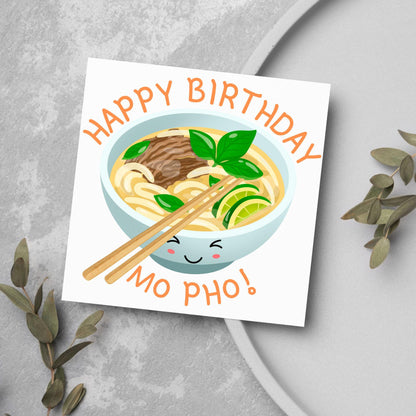 Noodle Birthday Card, Funny Birthday Card, Birthday, Pho, Vietnamese Food, Mo Pho Bowl
