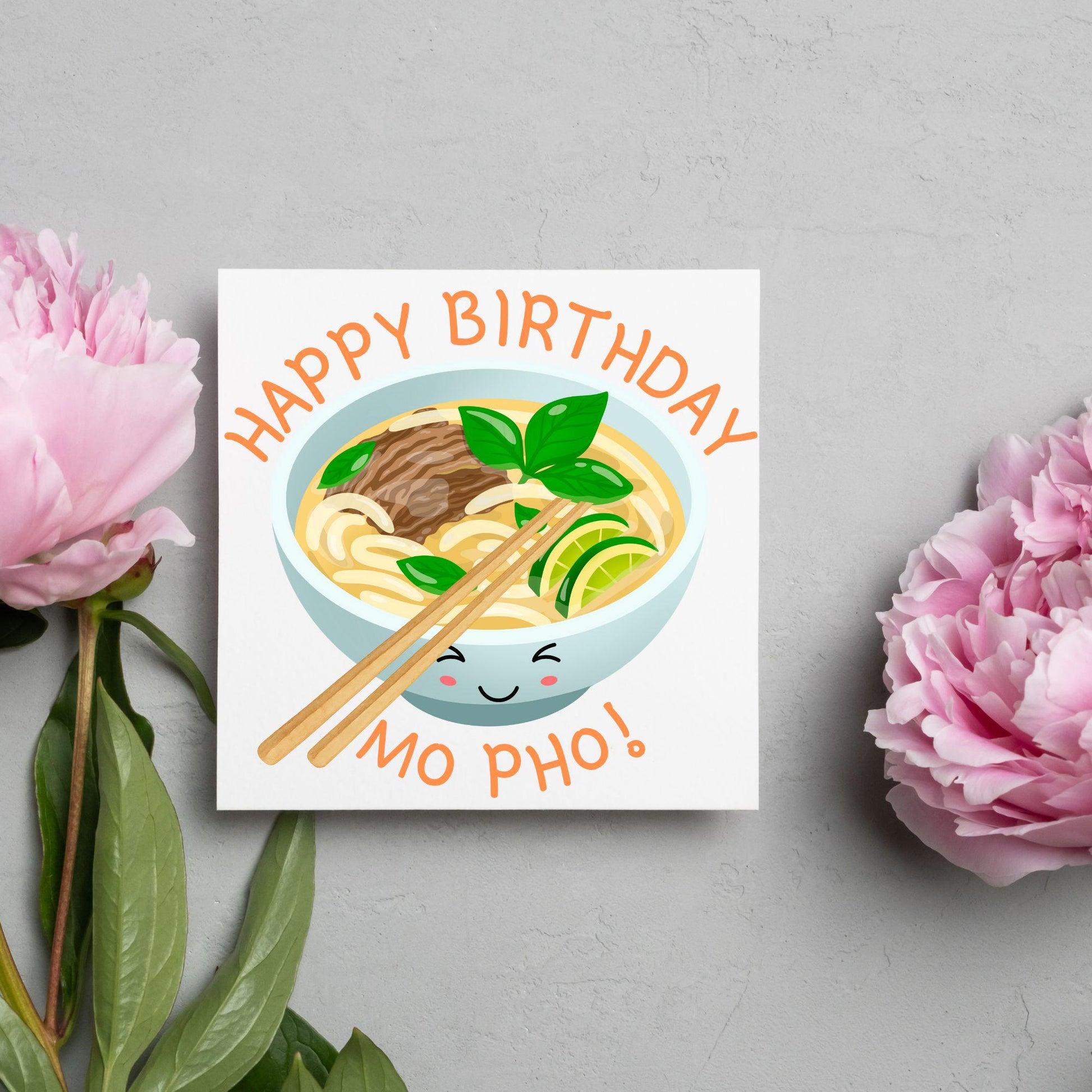 Noodle Birthday Card, Funny Birthday Card, Birthday, Pho, Vietnamese Food, Mo Pho Bowl