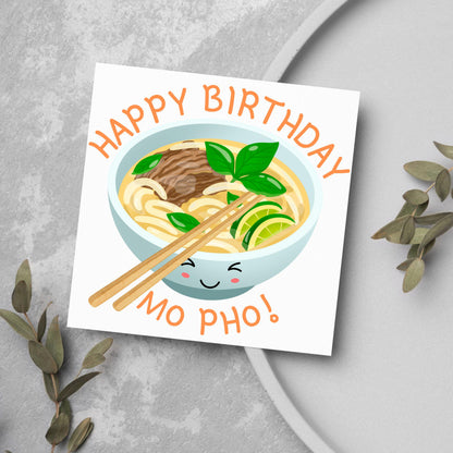 Noodle Birthday Card, Funny Birthday Card, Birthday, Pho, Vietnamese Food, Mo Pho Bowl