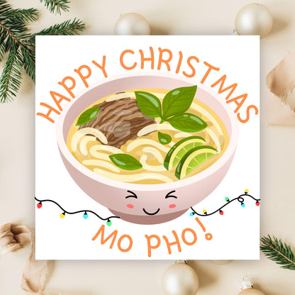 Pho Christmas Card, Funny Christmas Card, Alternative Xmas, Vietnamese Food, Mo Pho Bowl