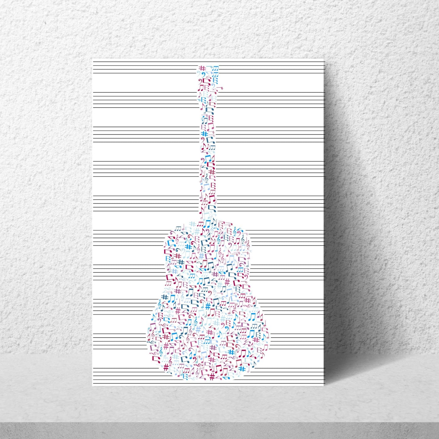 Guitar Wall Art, A4 Print, High Quality Poster, Music Print, Gift for Musician, Music Decor