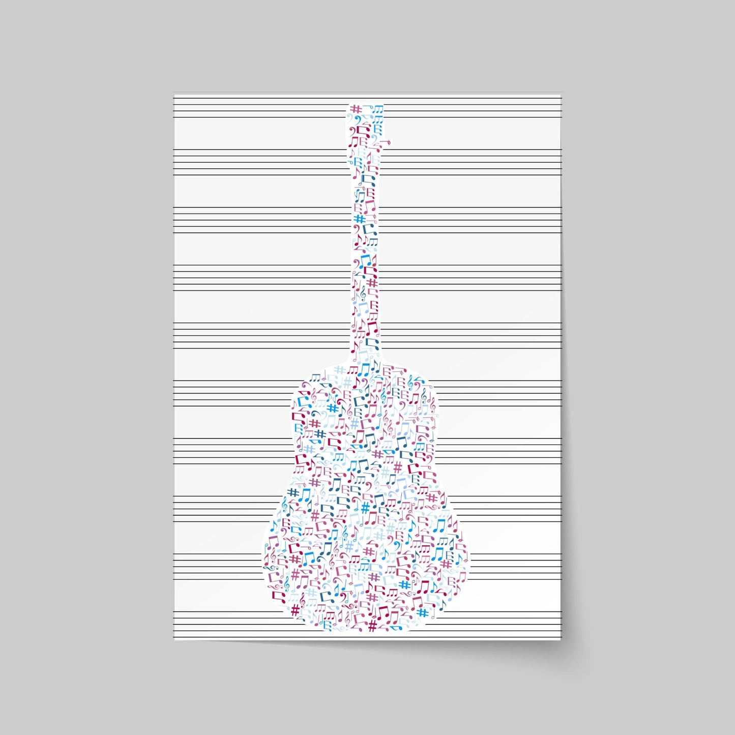 Guitar Wall Art, A4 Print, High Quality Poster, Music Print, Gift for Musician, Music Decor