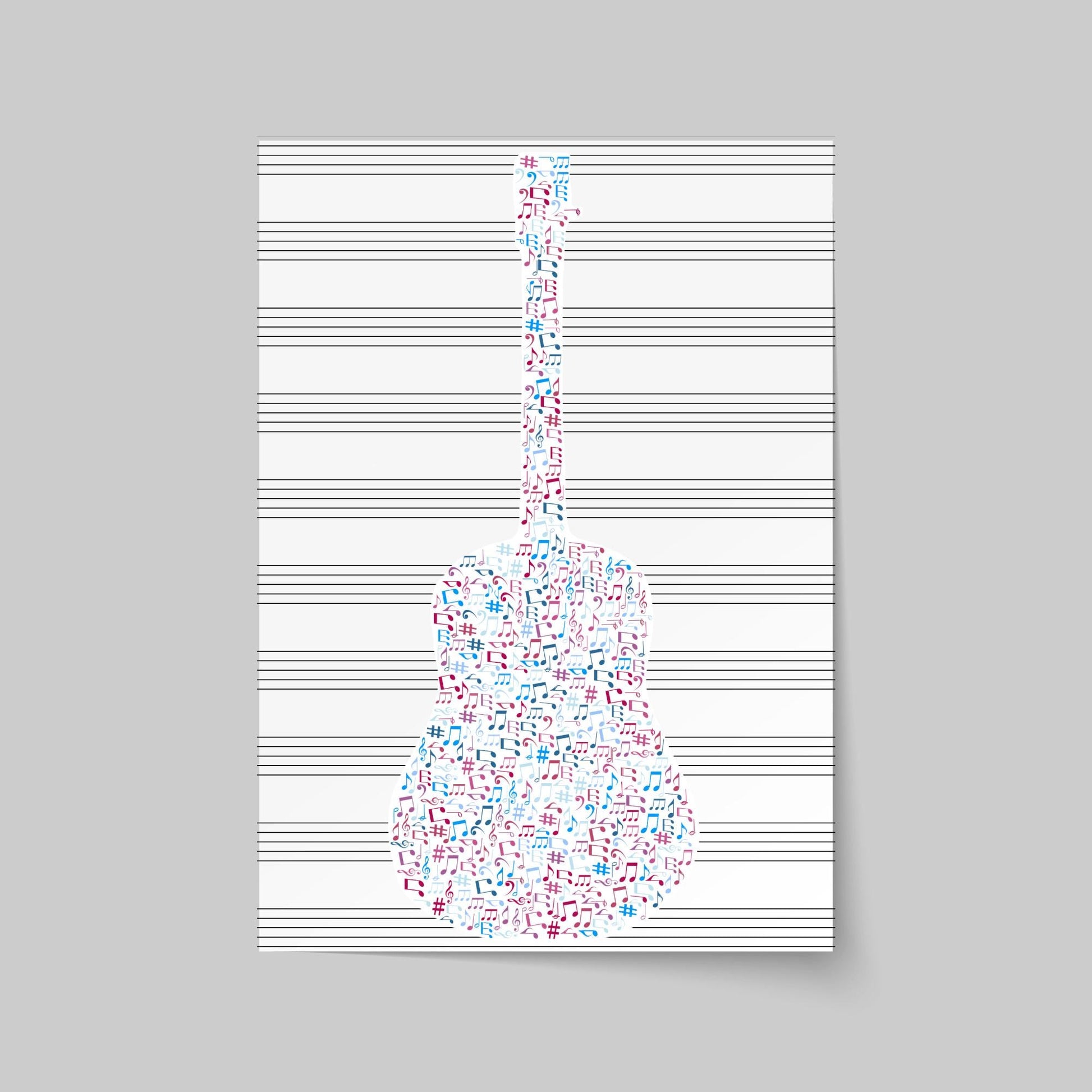 Guitar Wall Art, A4 Print, High Quality Poster, Music Print, Gift for Musician, Music Decor