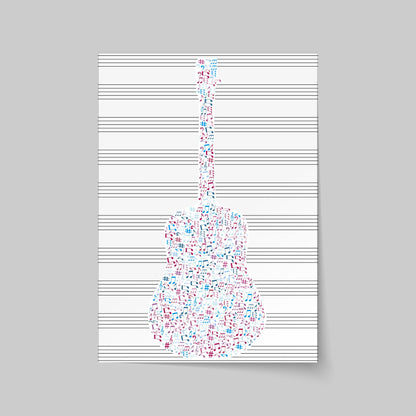 Guitar Wall Art, A4 Print, High Quality Poster, Music Print, Gift for Musician, Music Decor