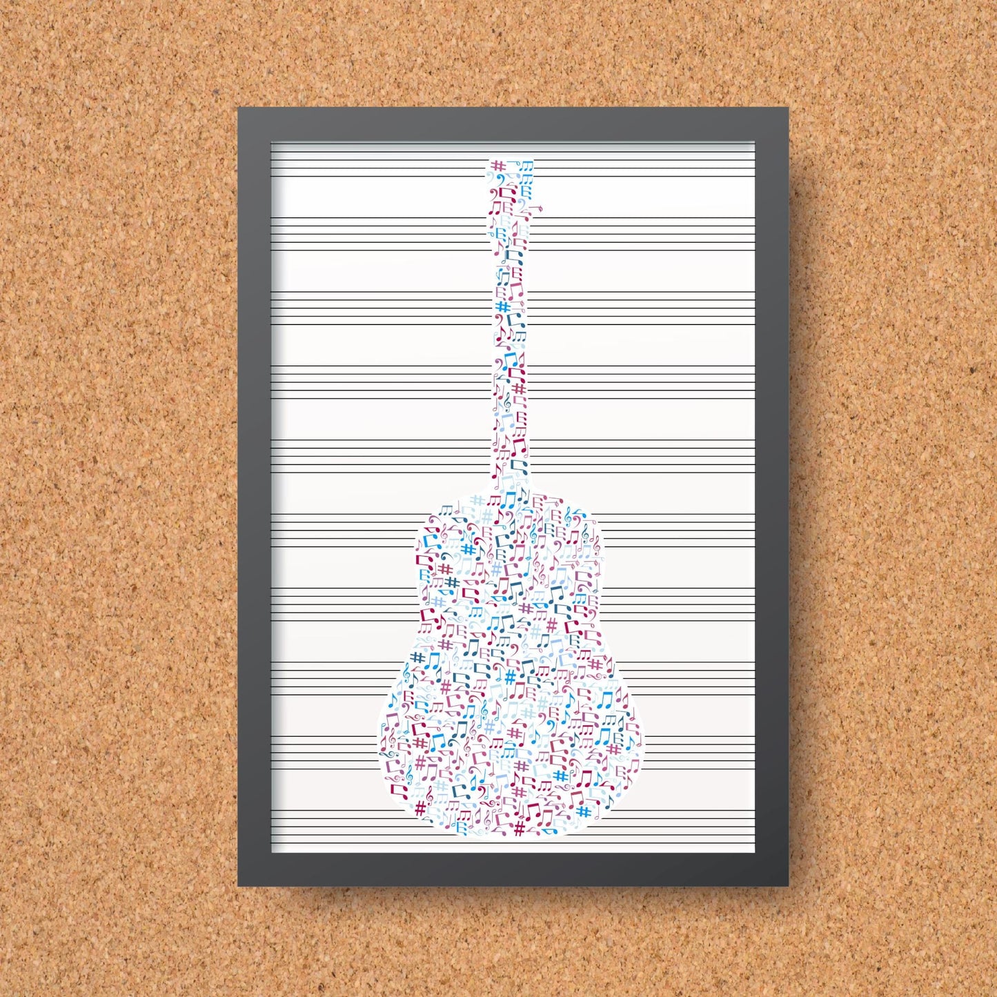 Guitar Wall Art, A4 Print, High Quality Poster, Music Print, Gift for Musician, Music Decor