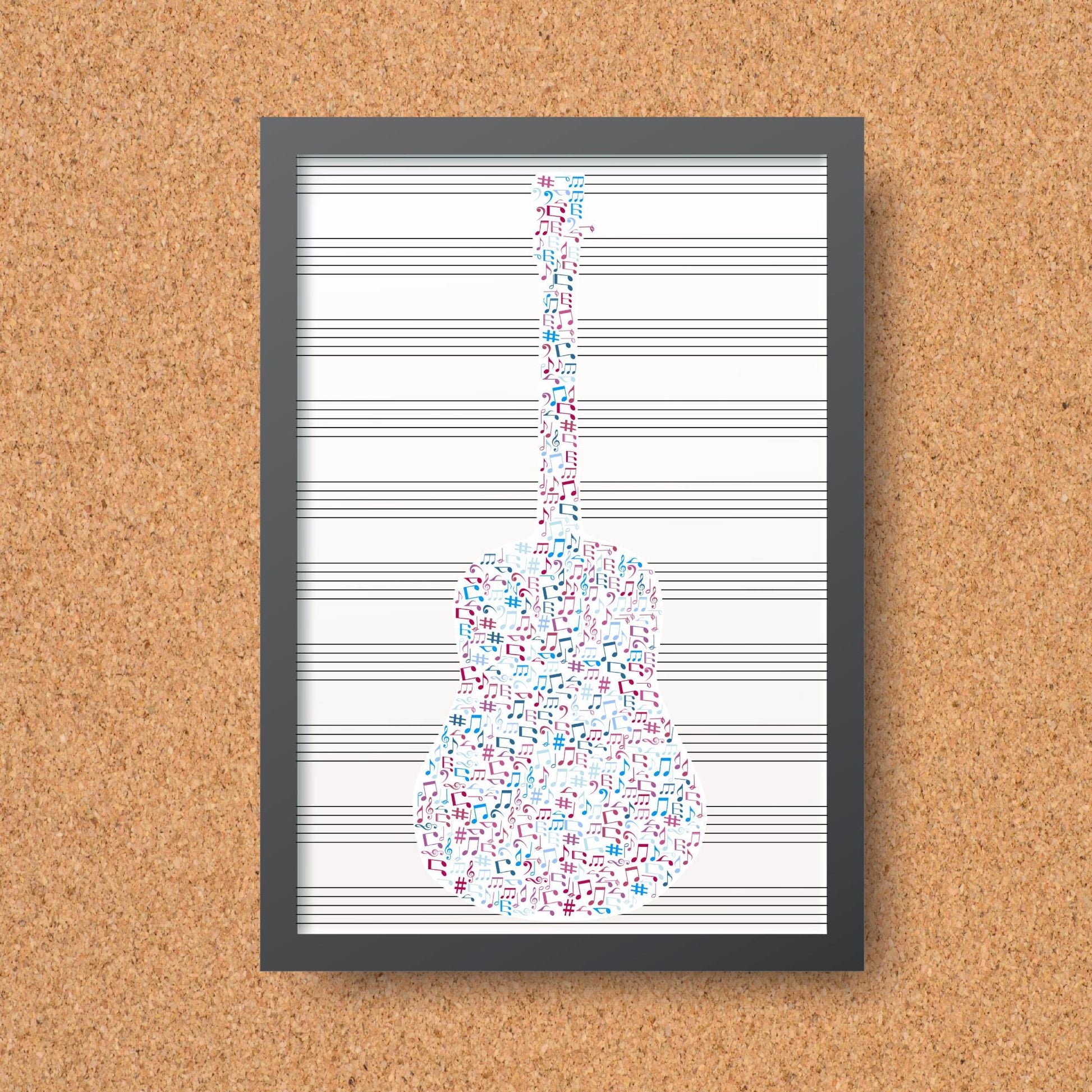 Guitar Wall Art, A4 Print, High Quality Poster, Music Print, Gift for Musician, Music Decor