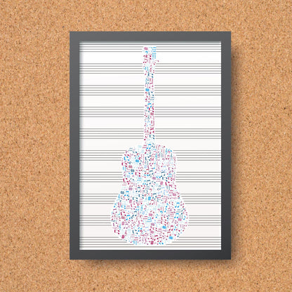 Guitar Wall Art, A4 Print, High Quality Poster, Music Print, Gift for Musician, Music Decor