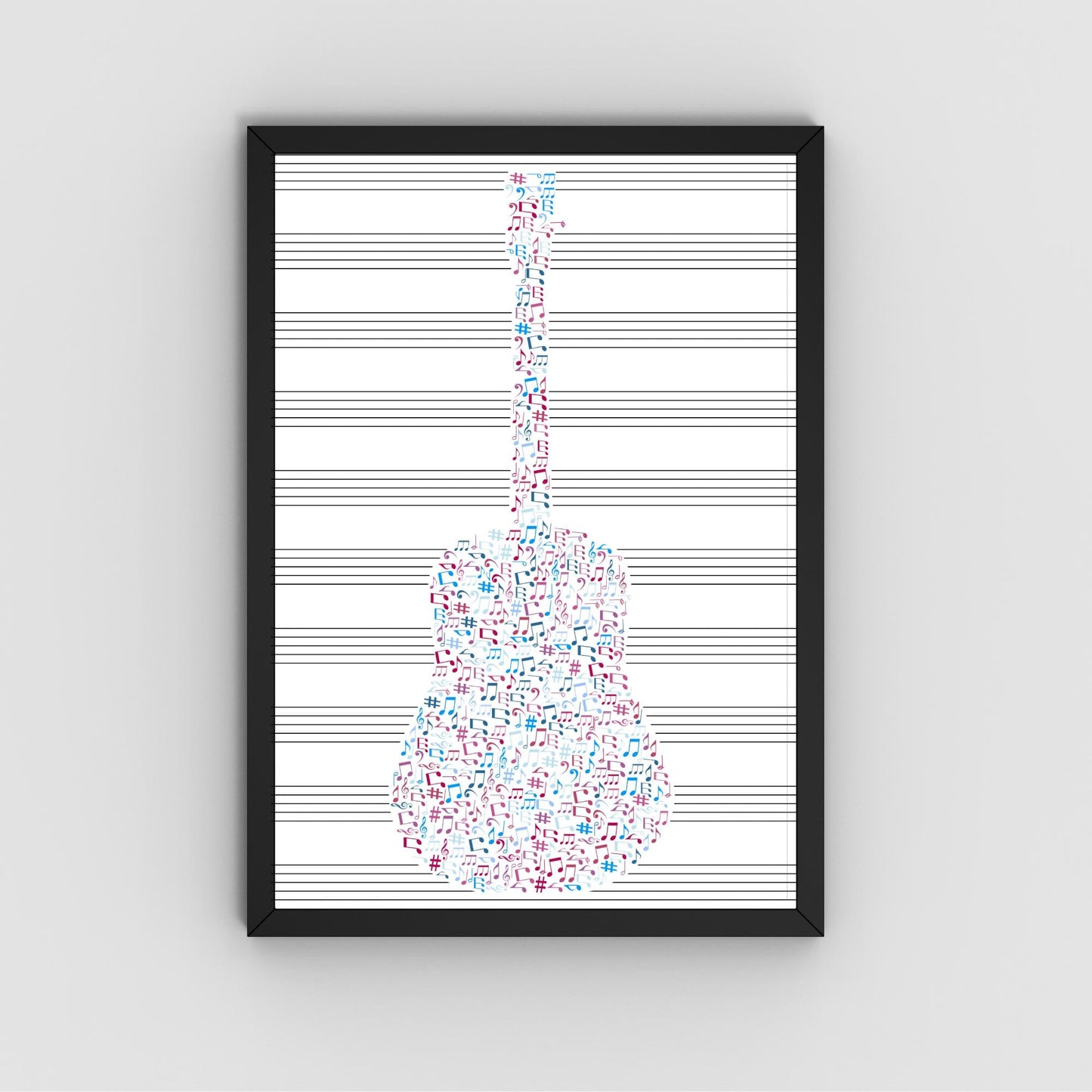 Guitar Wall Art, A4 Print, High Quality Poster, Music Print, Gift for Musician, Music Decor