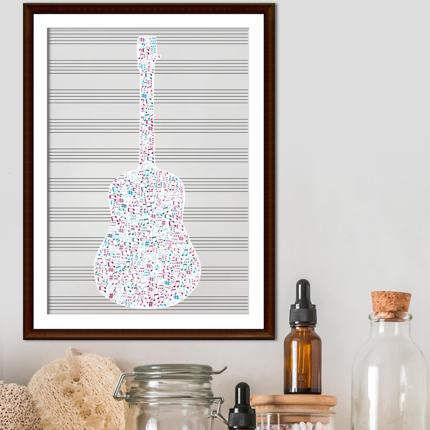 Guitar Wall Art, A4 Print, High Quality Poster, Music Print, Gift for Musician, Music Decor
