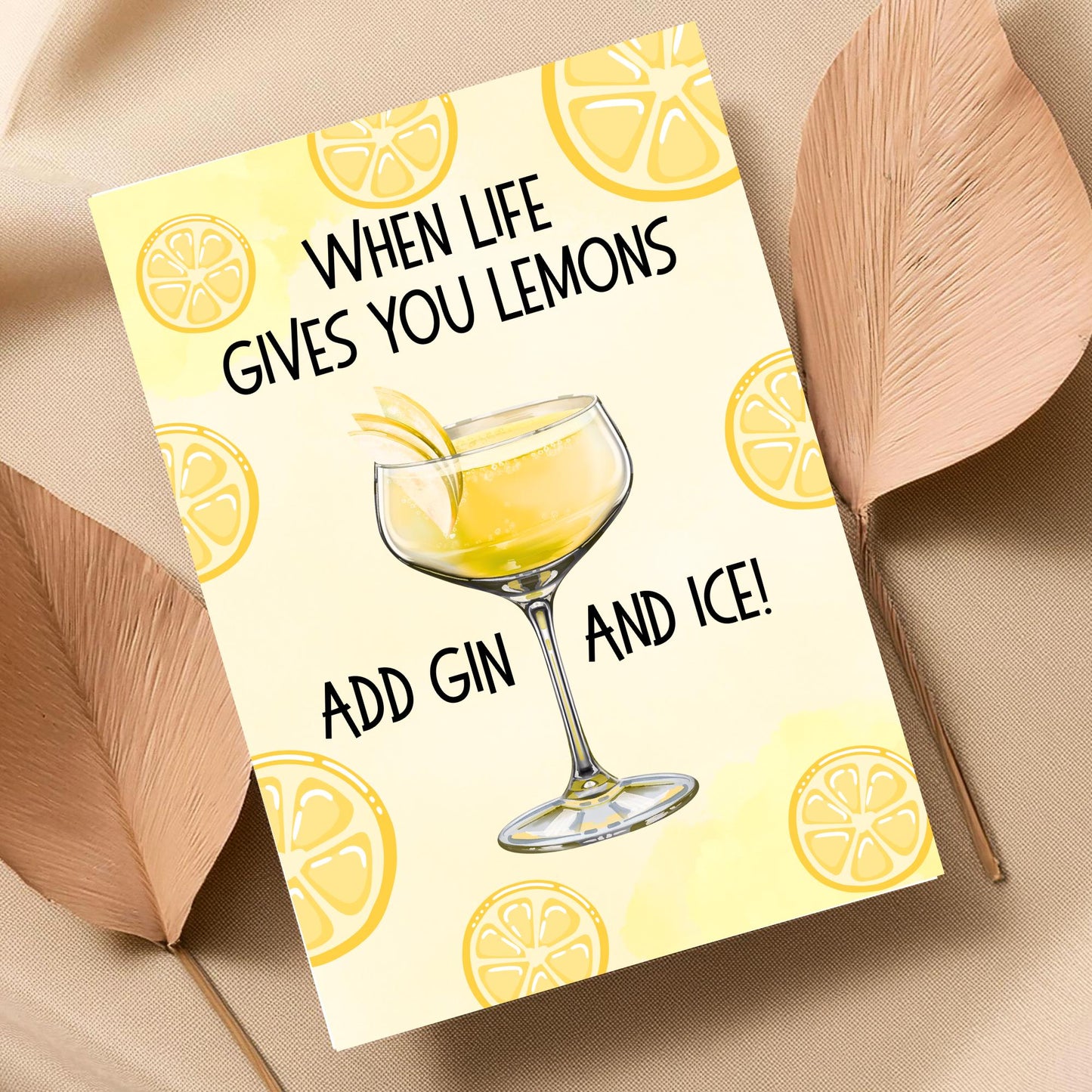 Gin and Tonic Print, Poster for Bar, Funny Alcohol Print, Secret Santa Gift, Lemon Art