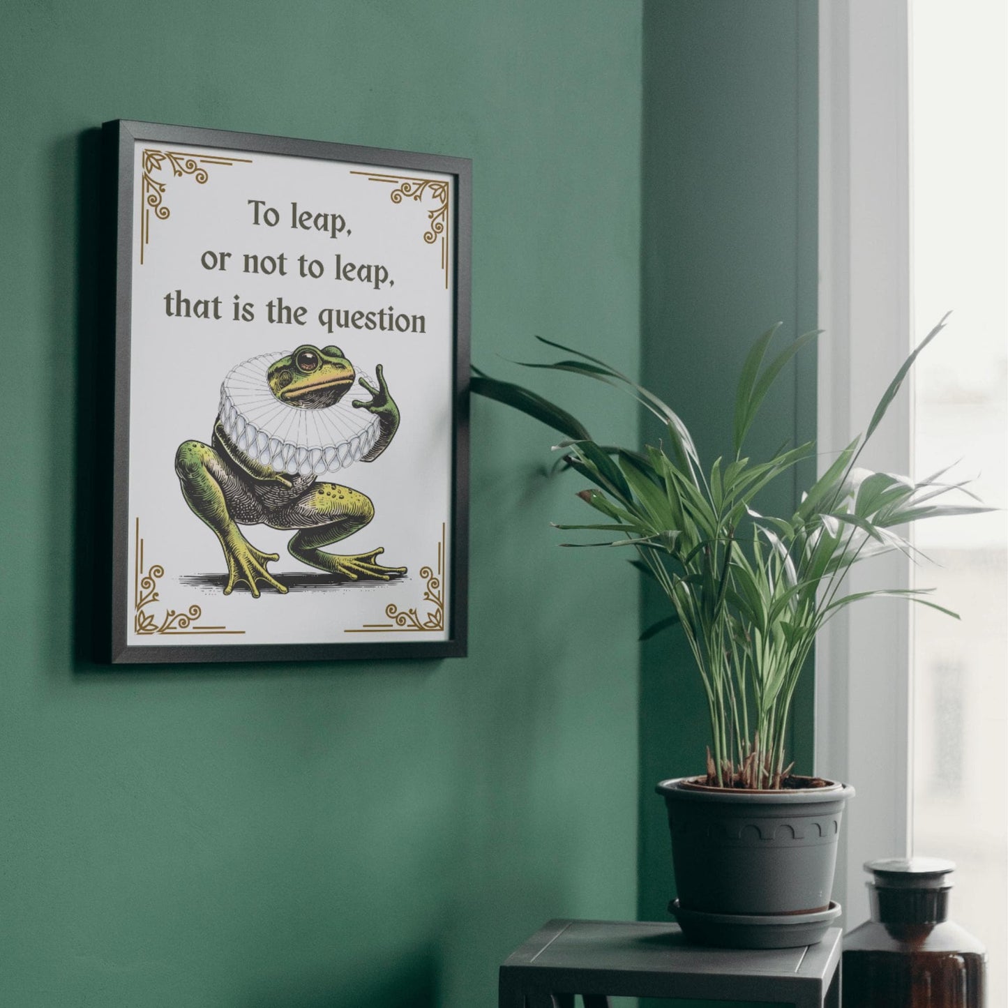 Shakespeare Frog A4 Print, High Quality Wall Art, Home Bar Funny Poster, Quirky Decor, Hamlet Poster, Secret Santa, To Be or Not To Be