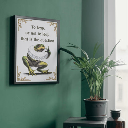 Shakespeare Frog A4 Print, High Quality Wall Art, Home Bar Funny Poster, Quirky Decor, Hamlet Poster, Secret Santa, To Be or Not To Be