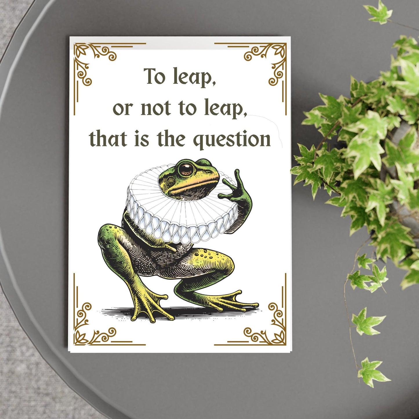 Shakespeare Frog A4 Print, High Quality Wall Art, Home Bar Funny Poster, Quirky Decor, Hamlet Poster, Secret Santa, To Be or Not To Be