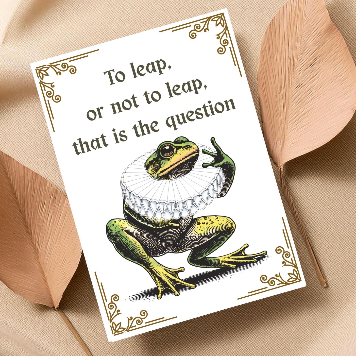 Shakespeare Frog A4 Print, High Quality Wall Art, Home Bar Funny Poster, Quirky Decor, Hamlet Poster, Secret Santa, To Be or Not To Be