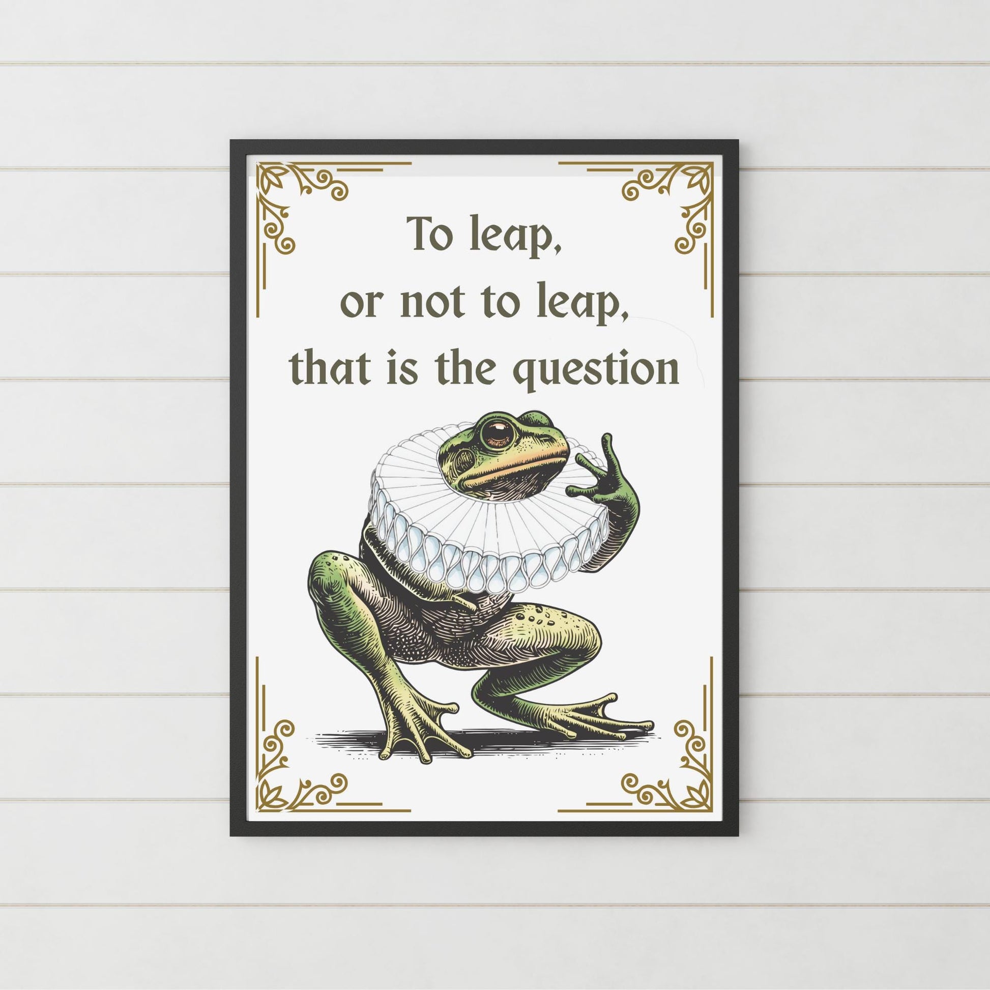 Shakespeare Frog A4 Print, High Quality Wall Art, Home Bar Funny Poster, Quirky Decor, Hamlet Poster, Secret Santa, To Be or Not To Be