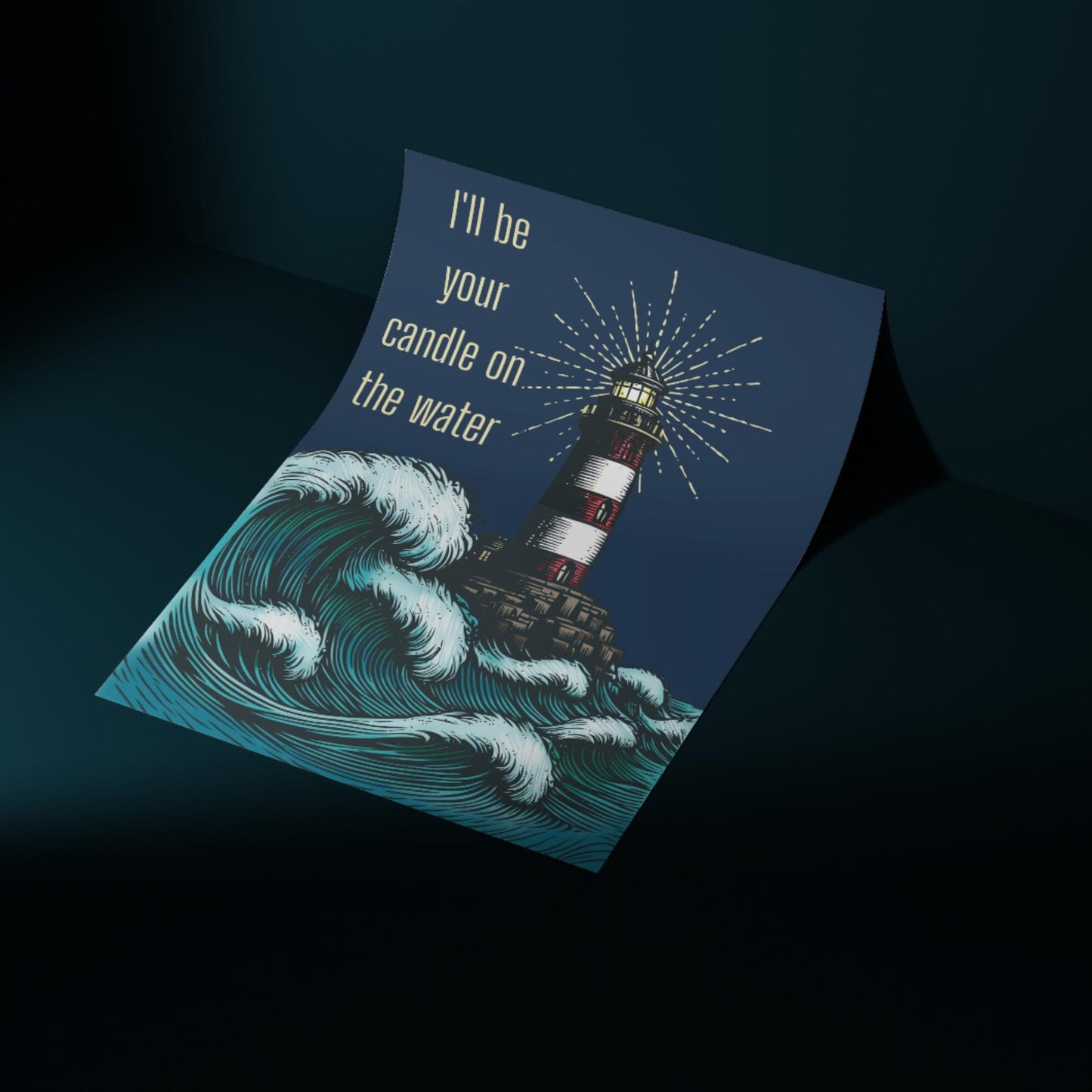 Lighthouse Print, Quote from Pete's Dragon, Candle on the Water, High Quality Wall Art, Romantic Decor