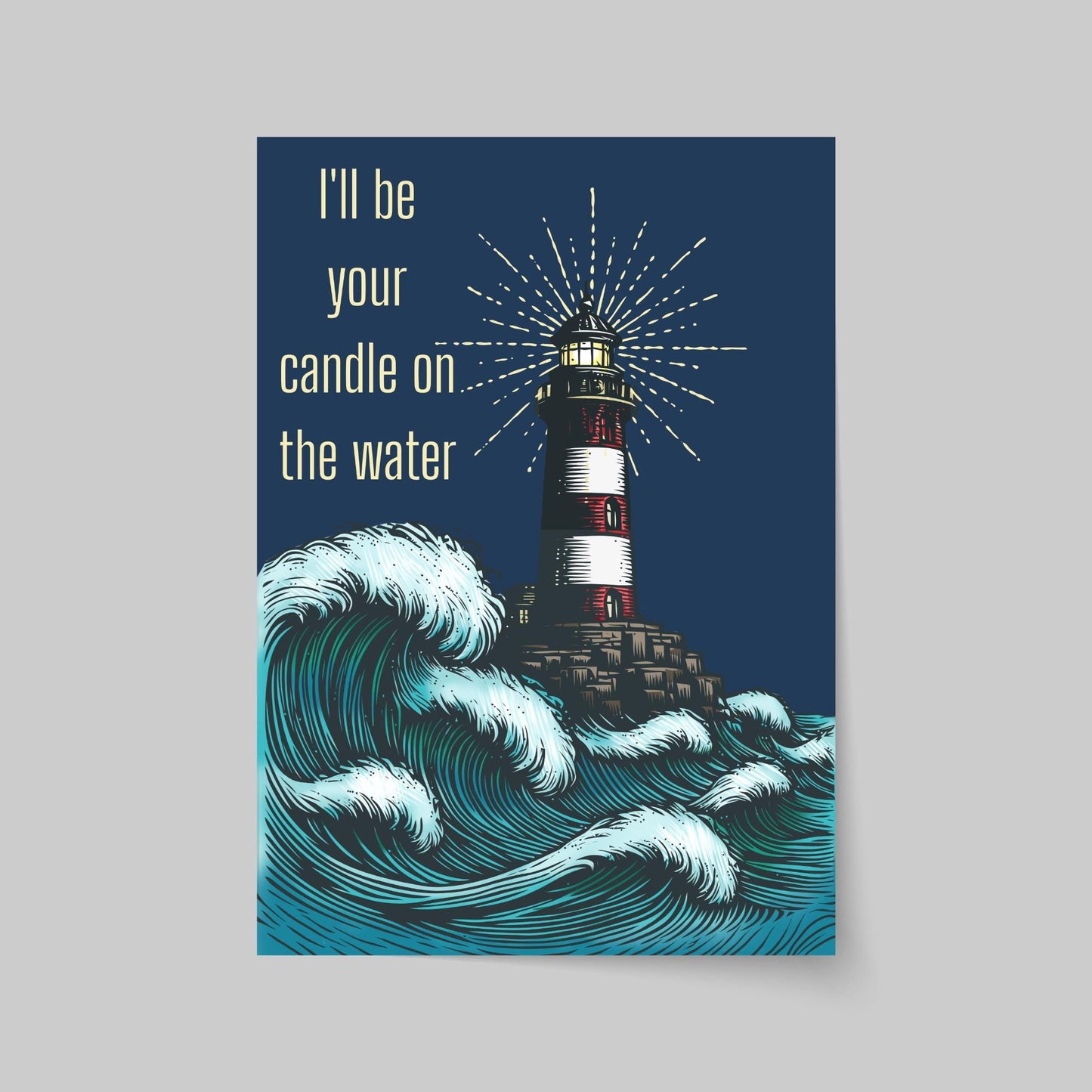 Lighthouse Print, Quote from Pete's Dragon, Candle on the Water, High Quality Wall Art, Romantic Decor