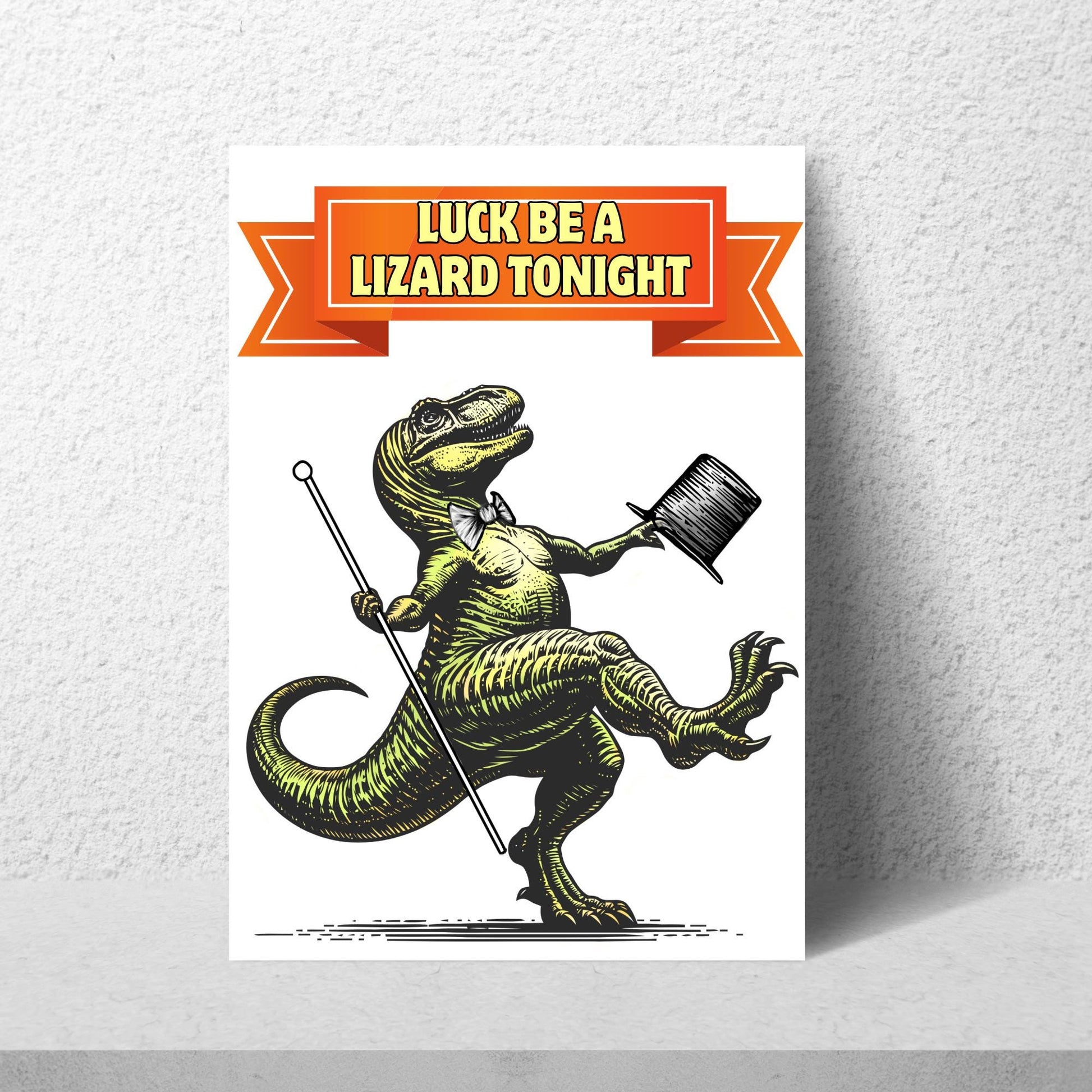 Funny Dinosaur A4 Print, Pun Wall Art, Home Bar Funny Poster, Quirky Decor, Dancing T-Rex, Secret Santa, Sintatra Song