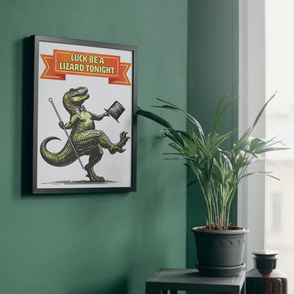 Funny Dinosaur A4 Print, Pun Wall Art, Home Bar Funny Poster, Quirky Decor, Dancing T-Rex, Secret Santa, Sintatra Song
