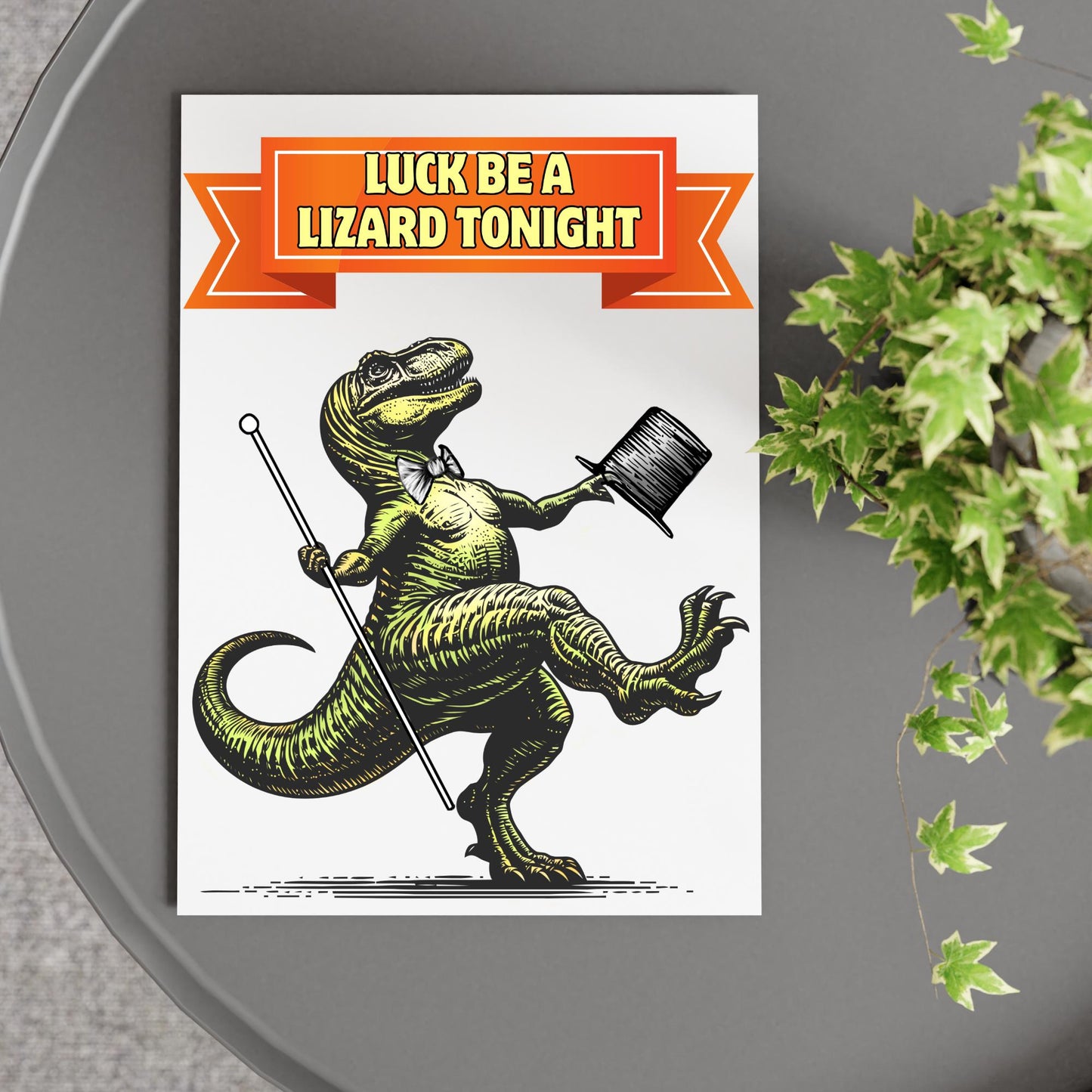 Funny Dinosaur A4 Print, Pun Wall Art, Home Bar Funny Poster, Quirky Decor, Dancing T-Rex, Secret Santa, Sintatra Song