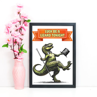 Funny Dinosaur A4 Print, Pun Wall Art, Home Bar Funny Poster, Quirky Decor, Dancing T-Rex, Secret Santa, Sintatra Song