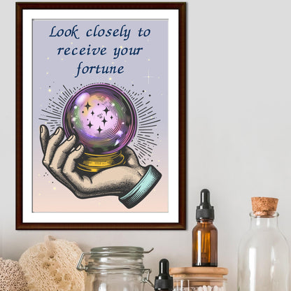 Funny Fortune Teller A4 Print, High Quality Wall Art, Home Bar Funny Poster, Quirky Decor, Tarot, Secret Santa, Rude Crystal Ball