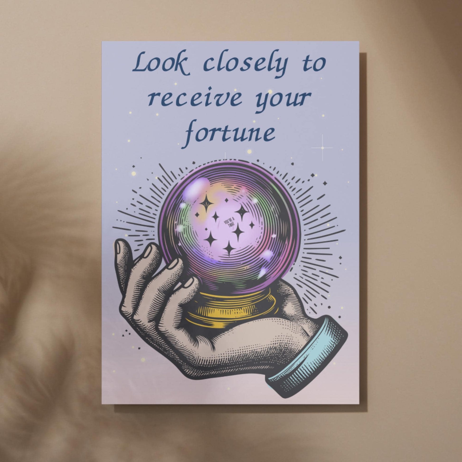 Funny Fortune Teller A4 Print, High Quality Wall Art, Home Bar Funny Poster, Quirky Decor, Tarot, Secret Santa, Rude Crystal Ball