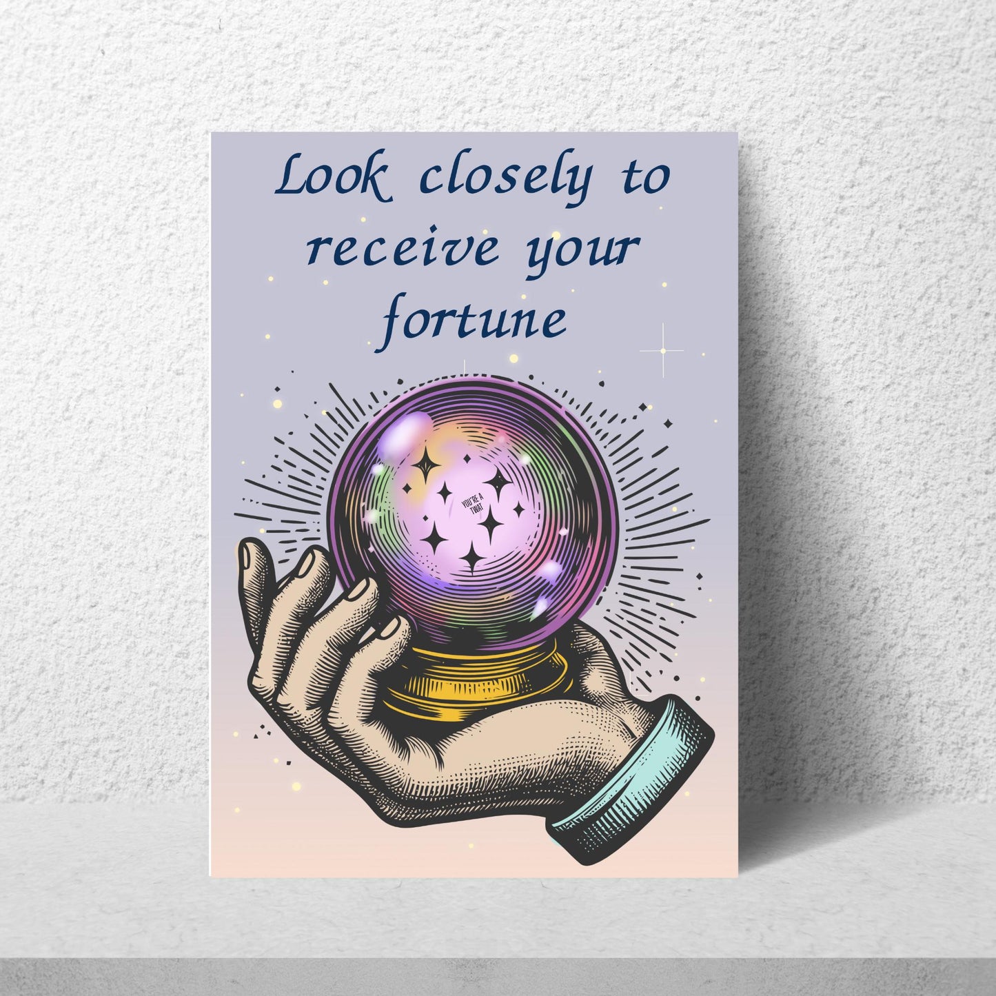 Funny Fortune Teller A4 Print, High Quality Wall Art, Home Bar Funny Poster, Quirky Decor, Tarot, Secret Santa, Rude Crystal Ball