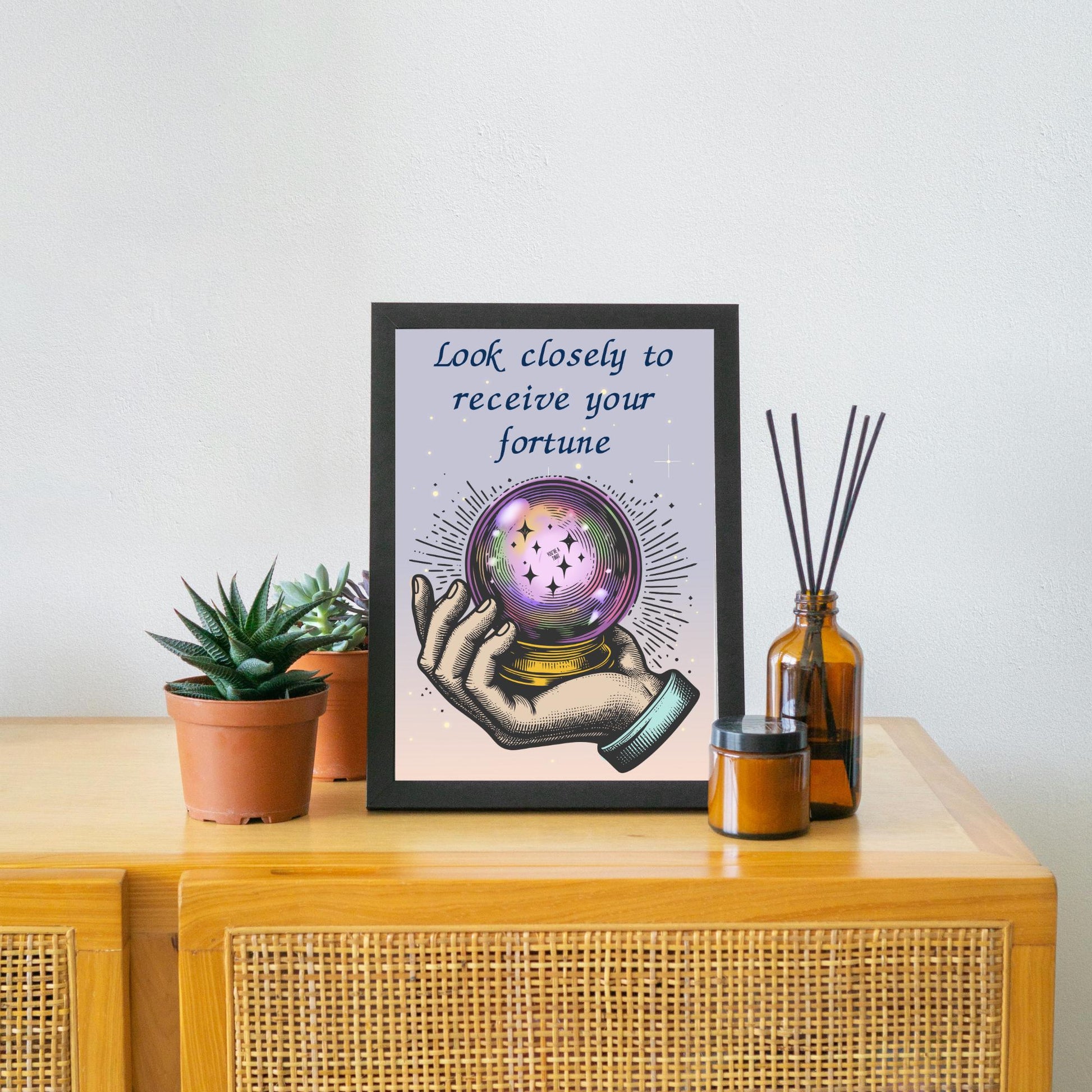 Funny Fortune Teller A4 Print, High Quality Wall Art, Home Bar Funny Poster, Quirky Decor, Tarot, Secret Santa, Rude Crystal Ball
