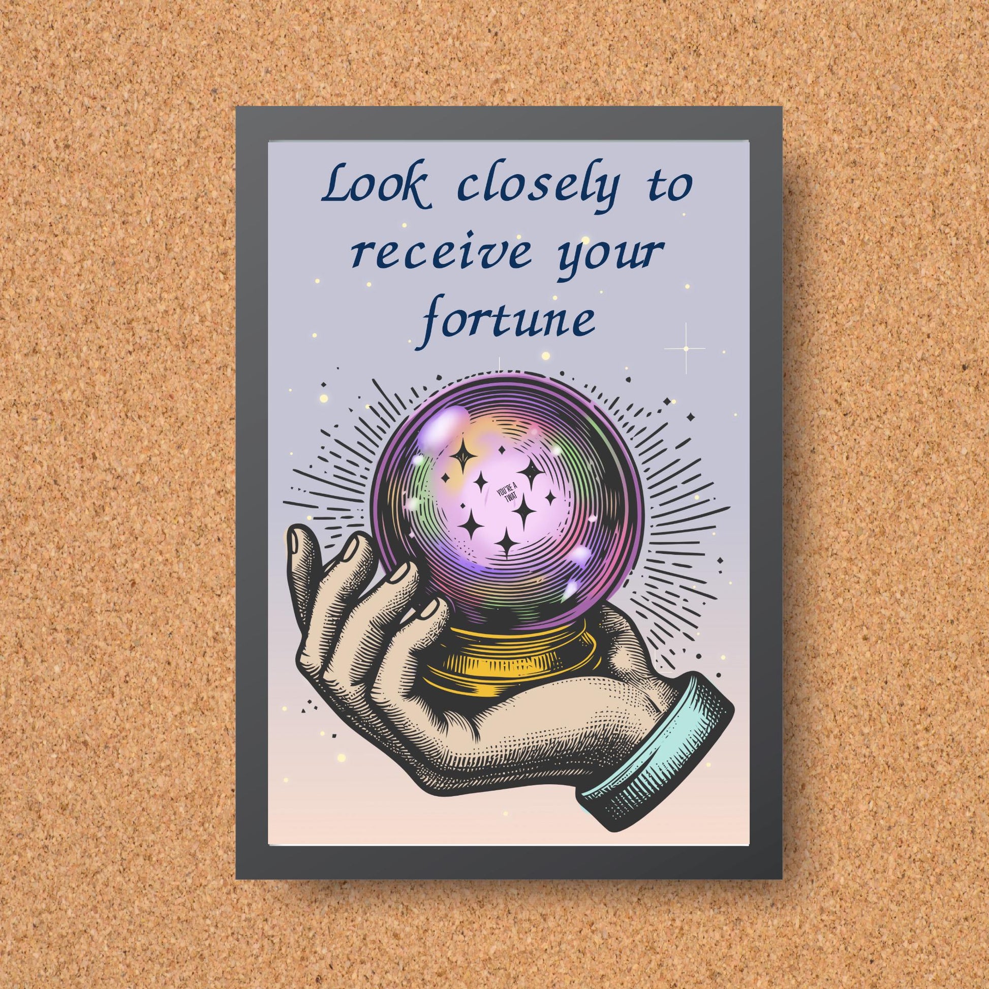 Funny Fortune Teller A4 Print, High Quality Wall Art, Home Bar Funny Poster, Quirky Decor, Tarot, Secret Santa, Rude Crystal Ball
