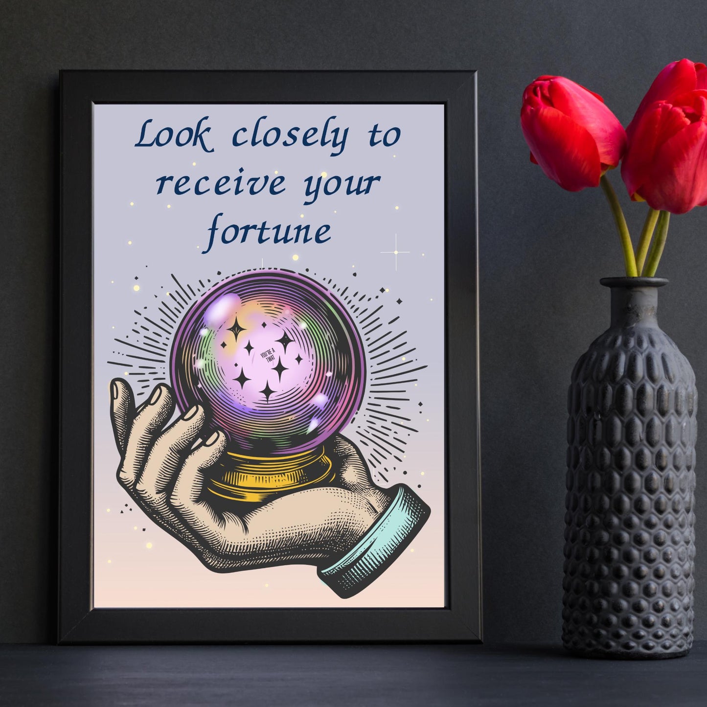 Funny Fortune Teller A4 Print, High Quality Wall Art, Home Bar Funny Poster, Quirky Decor, Tarot, Secret Santa, Rude Crystal Ball
