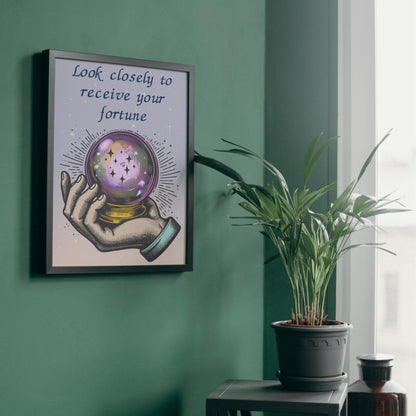 Funny Fortune Teller A4 Print, High Quality Wall Art, Home Bar Funny Poster, Quirky Decor, Tarot, Secret Santa, Rude Crystal Ball