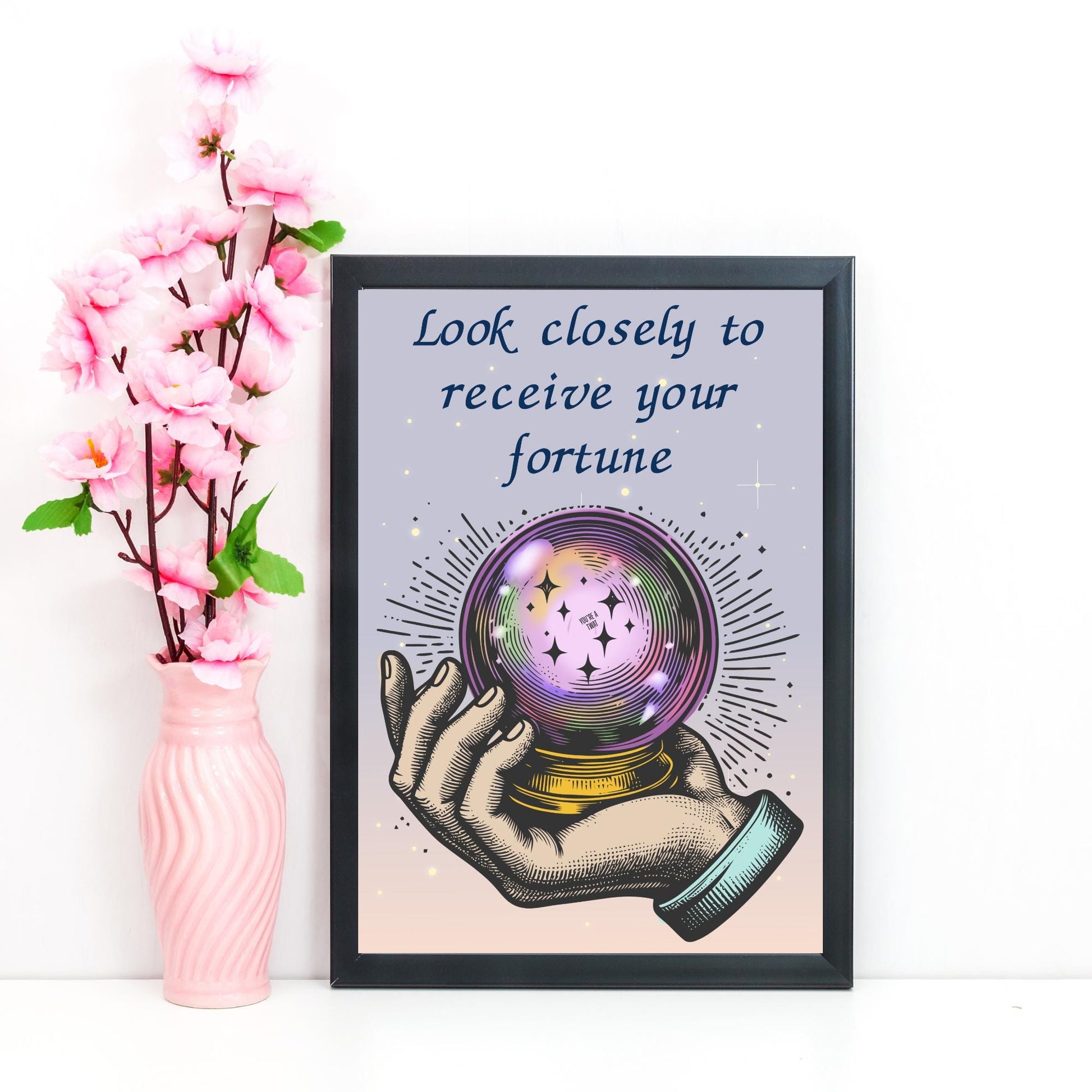 Funny Fortune Teller A4 Print, High Quality Wall Art, Home Bar Funny Poster, Quirky Decor, Tarot, Secret Santa, Rude Crystal Ball