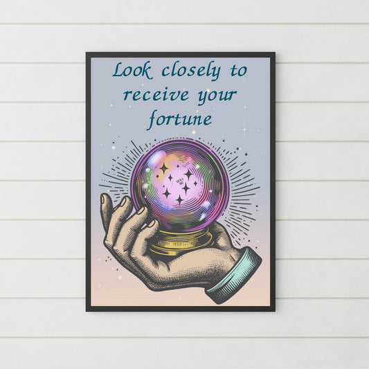 Funny Fortune Teller A4 Print, High Quality Wall Art, Home Bar Funny Poster, Quirky Decor, Tarot, Secret Santa, Rude Crystal Ball