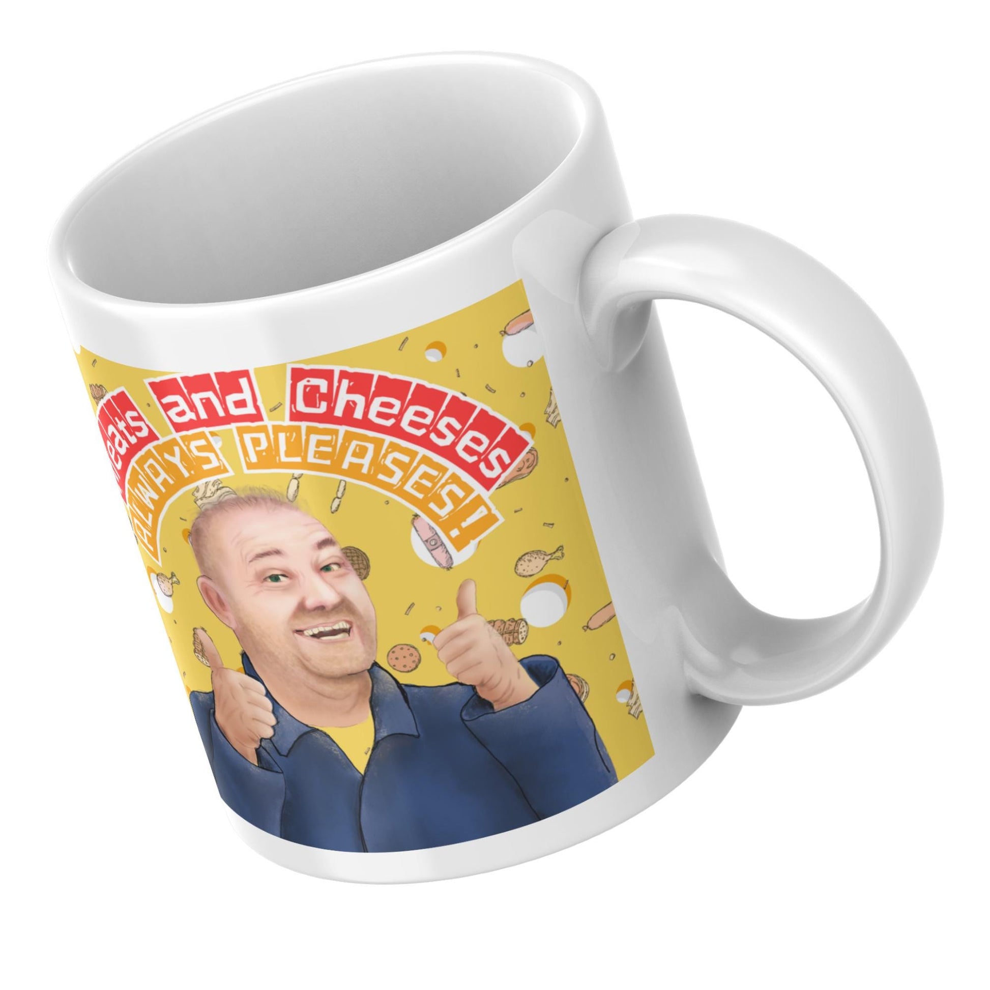Bob Mortimer Mug, Meats and Cheeses, Secret Santa Gift, Cheese Mug, Pop Culture Mug