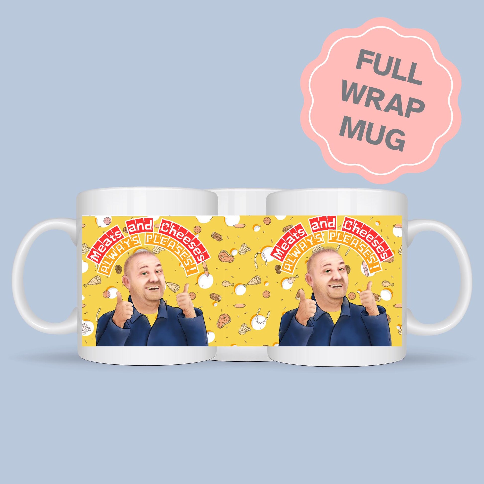 Bob Mortimer Mug, Meats and Cheeses, Secret Santa Gift, Cheese Mug, Pop Culture Mug