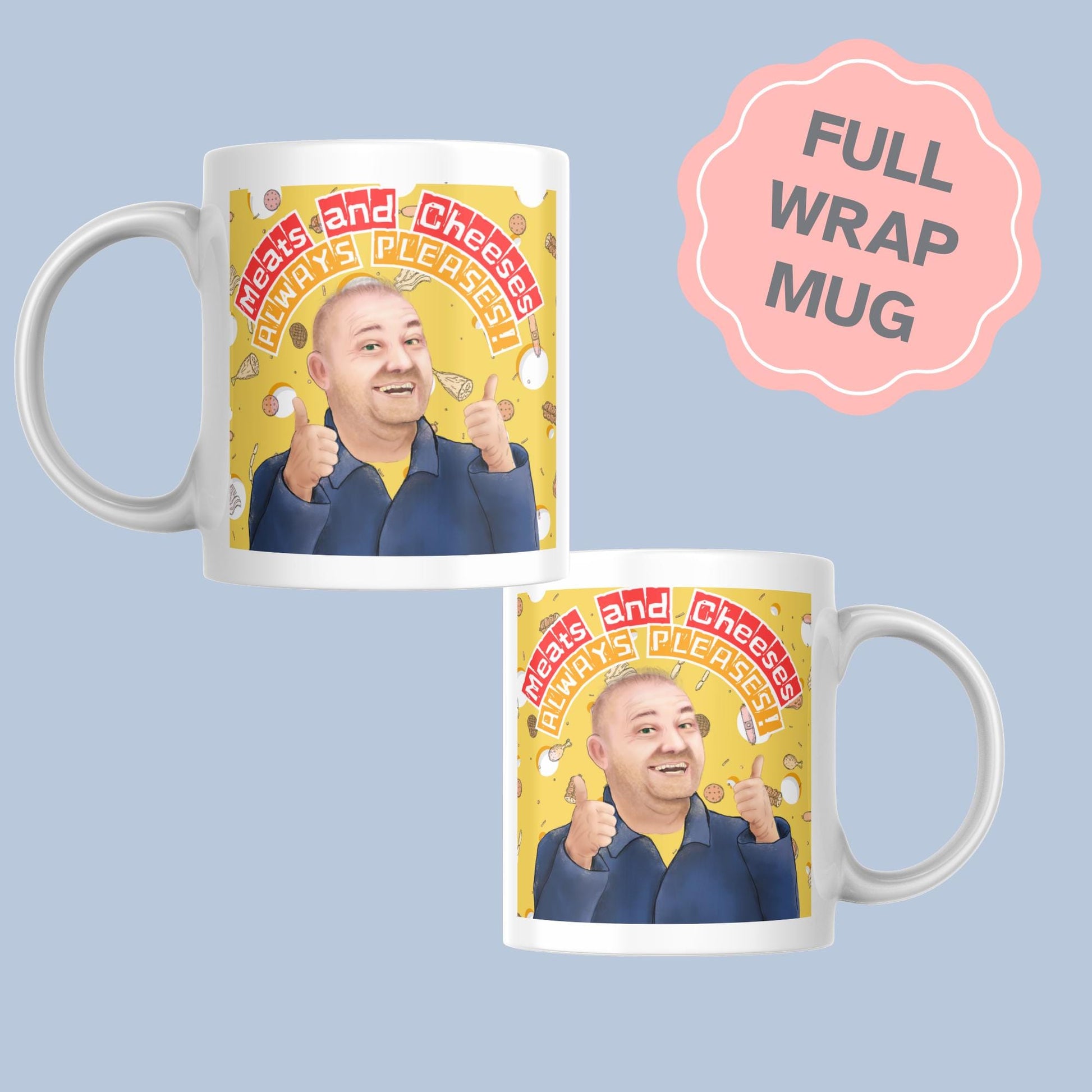 Bob Mortimer Mug, Meats and Cheeses, Secret Santa Gift, Cheese Mug, Pop Culture Mug