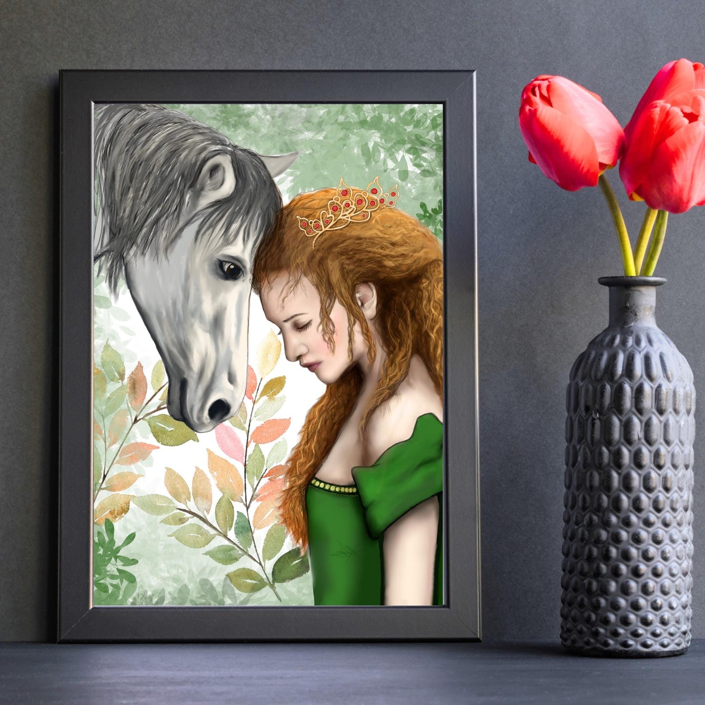 Rhiannon Goddess Print, Welsh Mythology High Quality A4 Wall Art, Original Artist Print