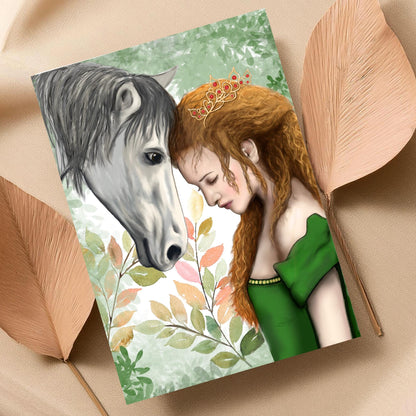 Rhiannon Goddess Print, Welsh Mythology High Quality A4 Wall Art, Original Artist Print